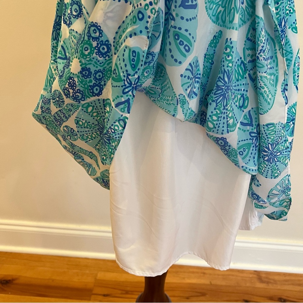 Lilly Pulitzer Sleeveless Ruffle Top Mini Dress Extra Small Sea Life Print Beach - Picture 6 of 13